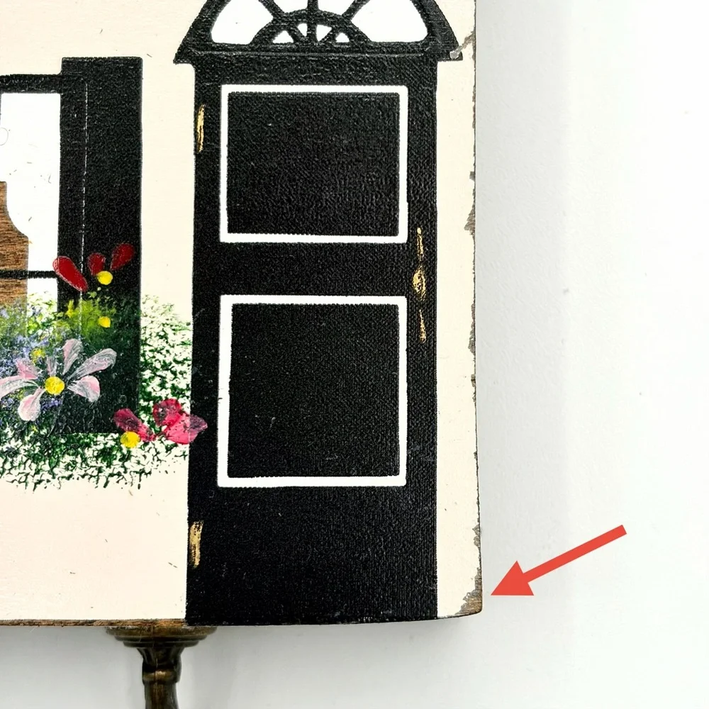 Shelia’s Collectible Painted Townhouse Shaped Key Holder / Wall Hook - Vintage